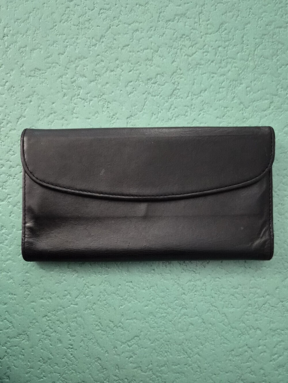 Coach Black Leather Long Wallet Organizer Clutch Vintage Minimalist